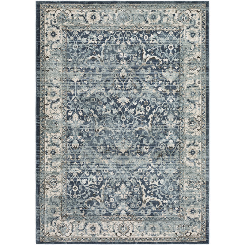 Ophelia & Co. Laguna Distressed Navy/Gray Area Rug & Reviews Wayfair